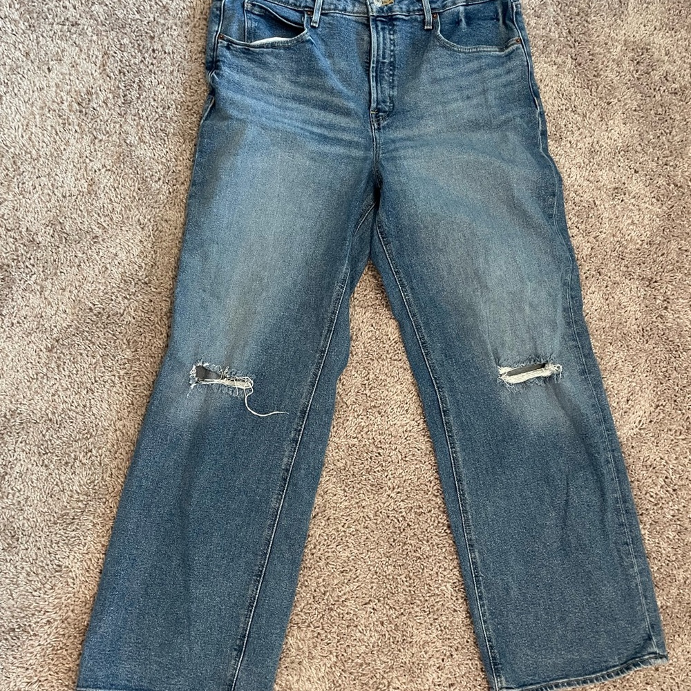 Old Navy Blue Straight Leg Women Jeans
